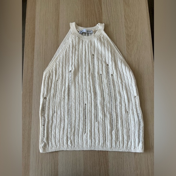 OPENWORK KNIT HALTER TOP Size S - Picture 1 of 5